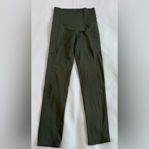 Champion Womens Olive‎ Green Ultra High Rise Leggings Size XS Pockets